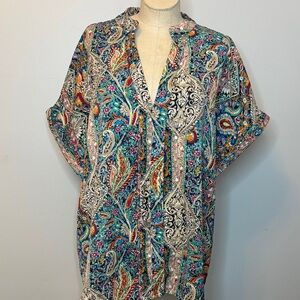 SHEIN Multicolor Paisley Blouse -XL
